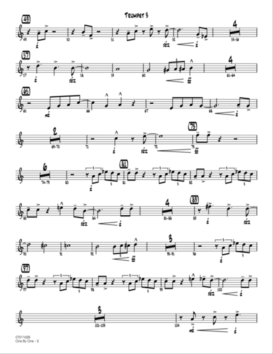 One by One - Trumpet 3 One by One - Trumpet 3 Trumpet scores gallery preview page 2