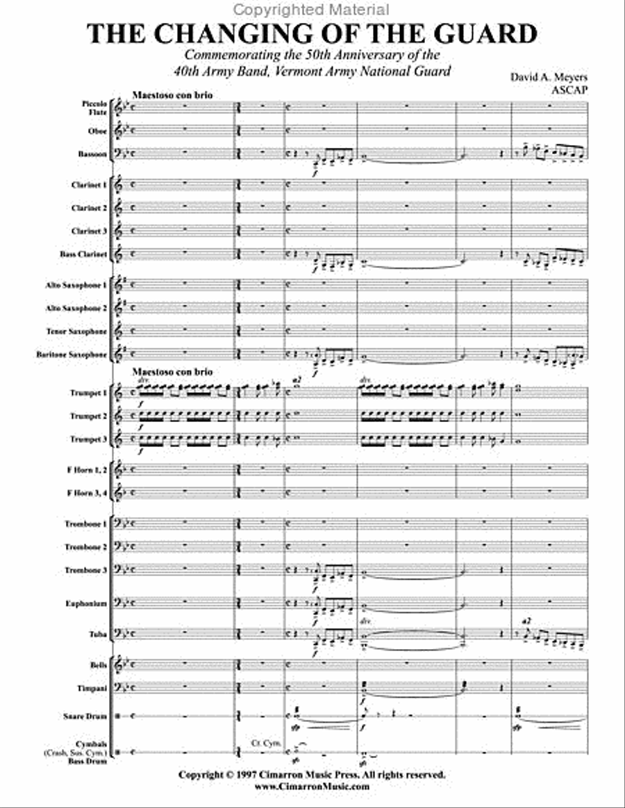 Changing of the Guard Concert Band scores gallery preview page 2