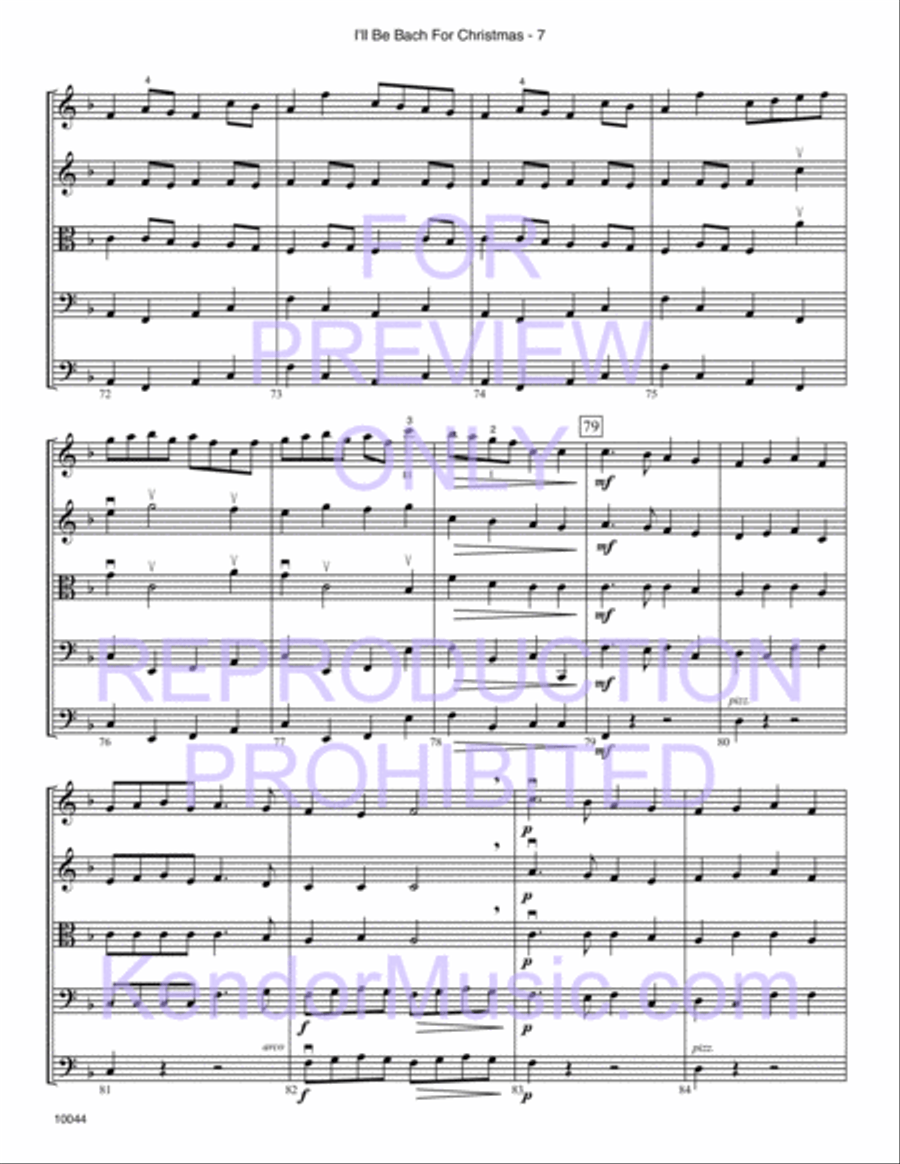 I'll Be Bach For Christmas (Full Score) String Orchestra scores gallery preview page 8