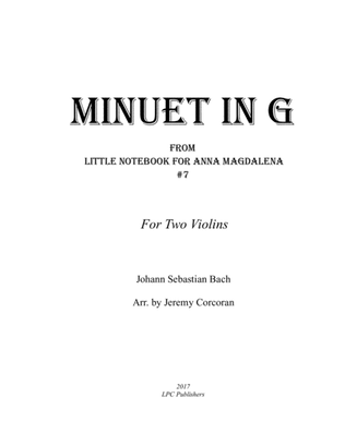 Minuet in G for Two Violins