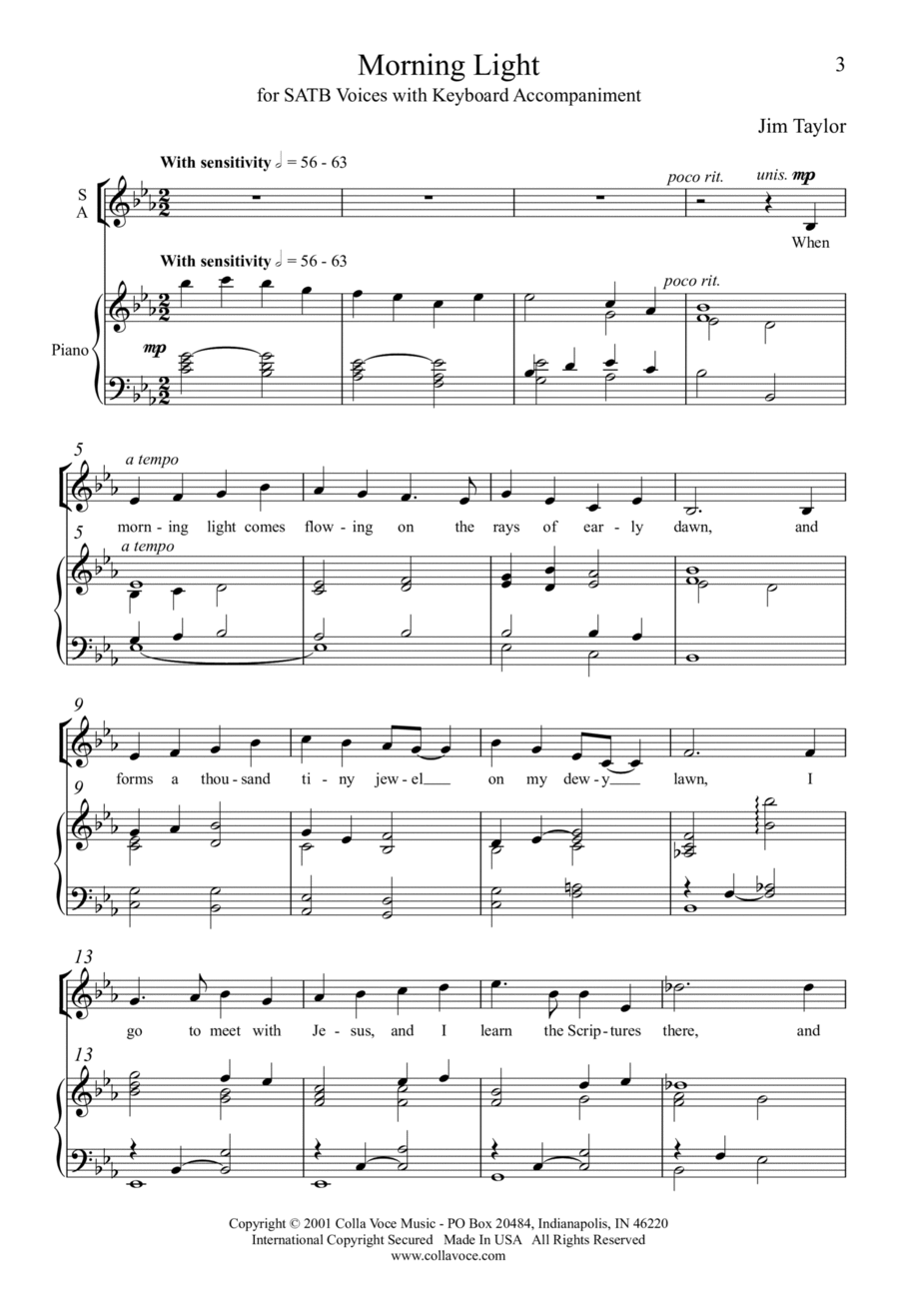 Morning Light 4-Part scores gallery preview page 1