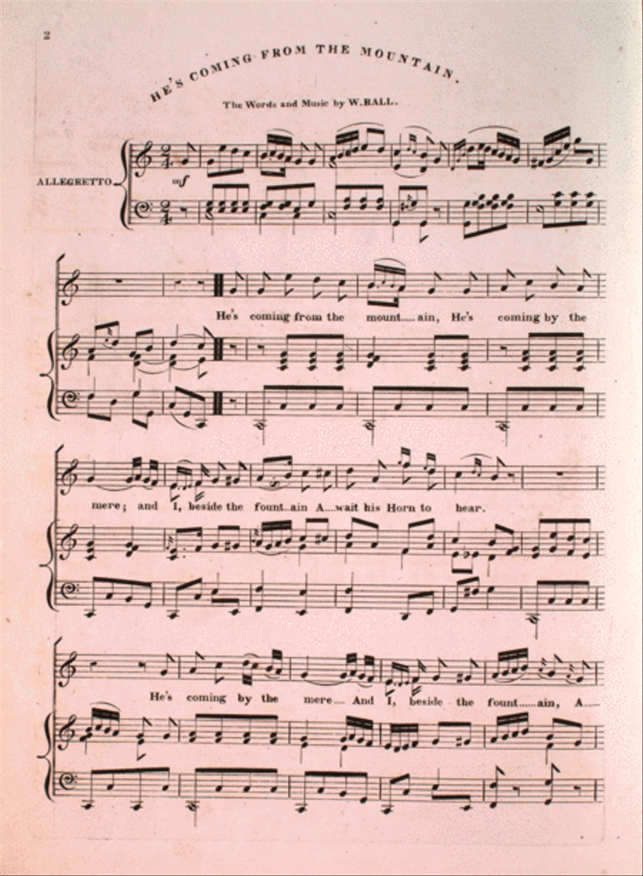 He's Coming From the Mountain, or, The Merry Horn. Song Horn scores gallery preview page 2