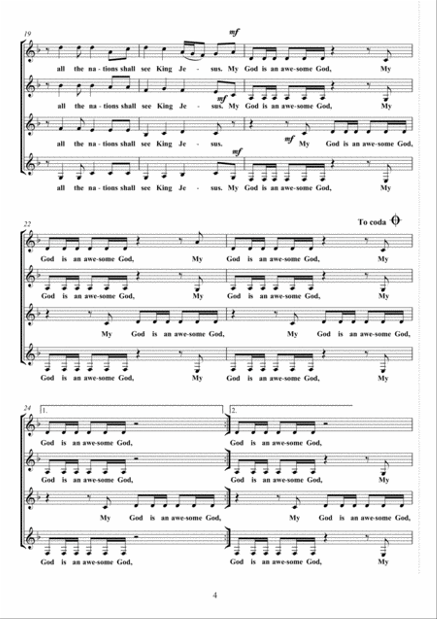 Awesome God SSAA scores gallery preview page 4