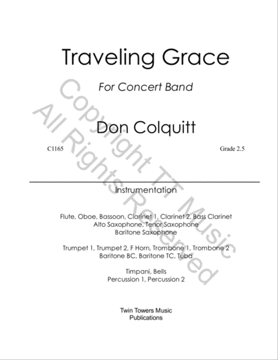 Traveling Grace Concert Band scores gallery preview page 2