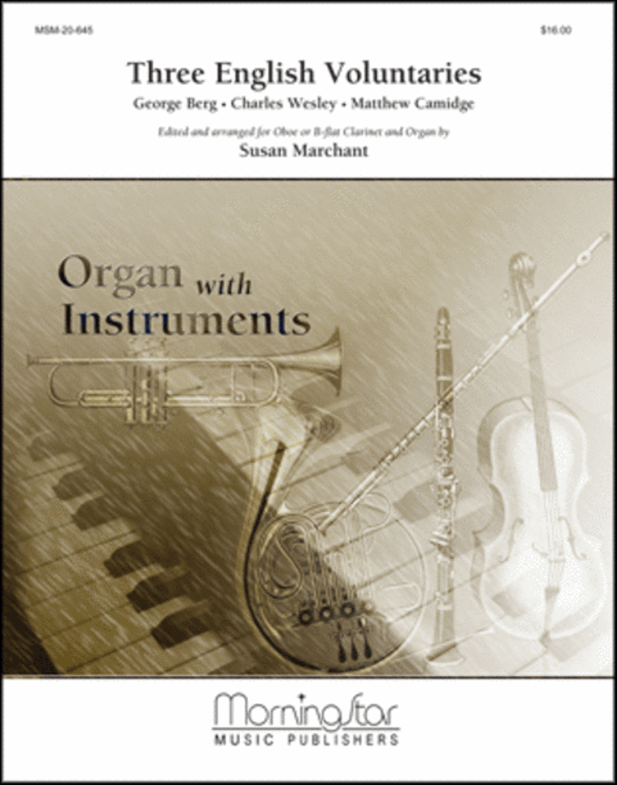 Three English Voluntaries Arranged for Oboe and Organ Clarinet scores gallery preview page 1