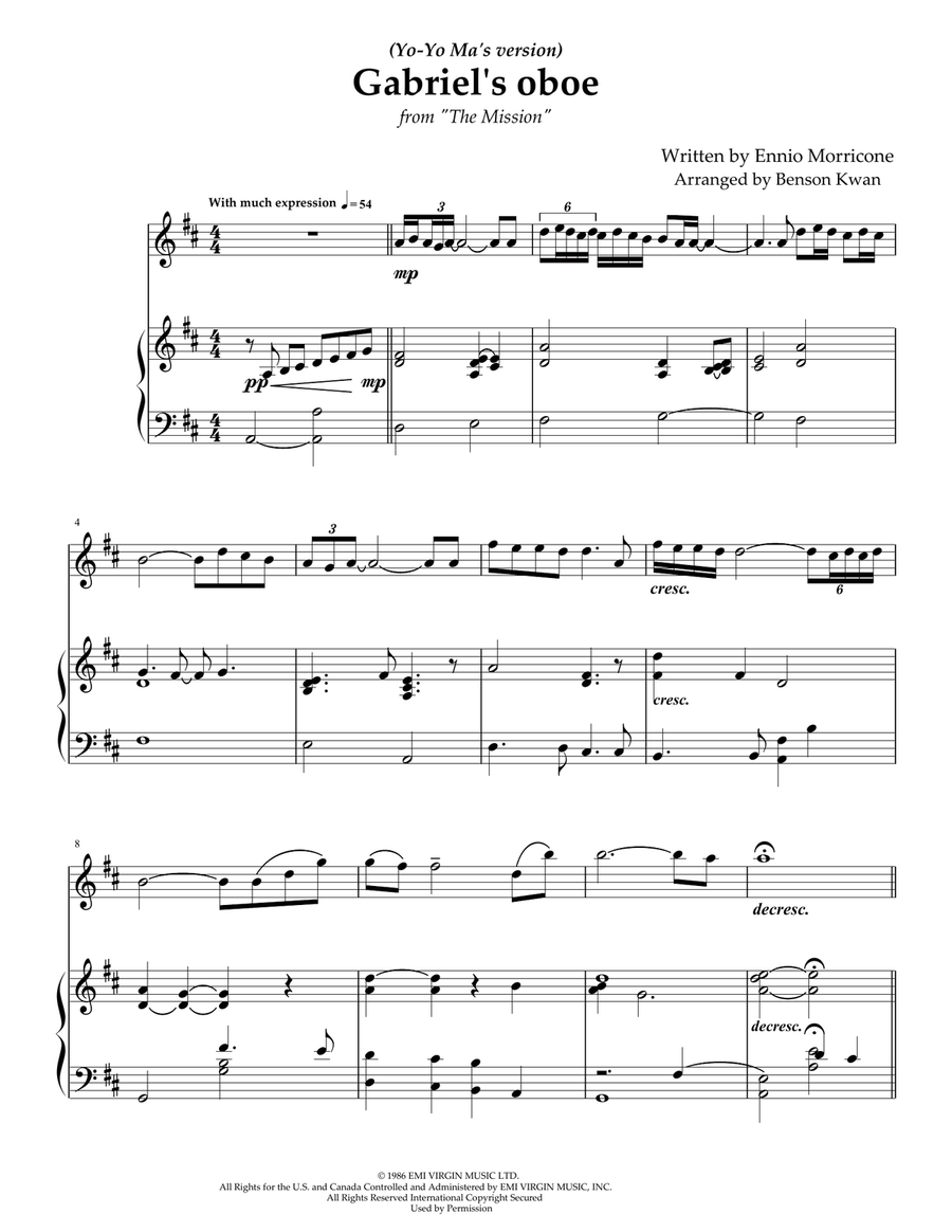 Gabriel's Oboe Flute scores gallery preview page 1