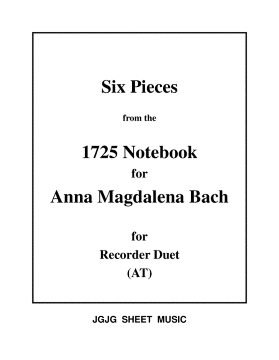 Six Bach Pieces for Recorder Duet and Solo image number null