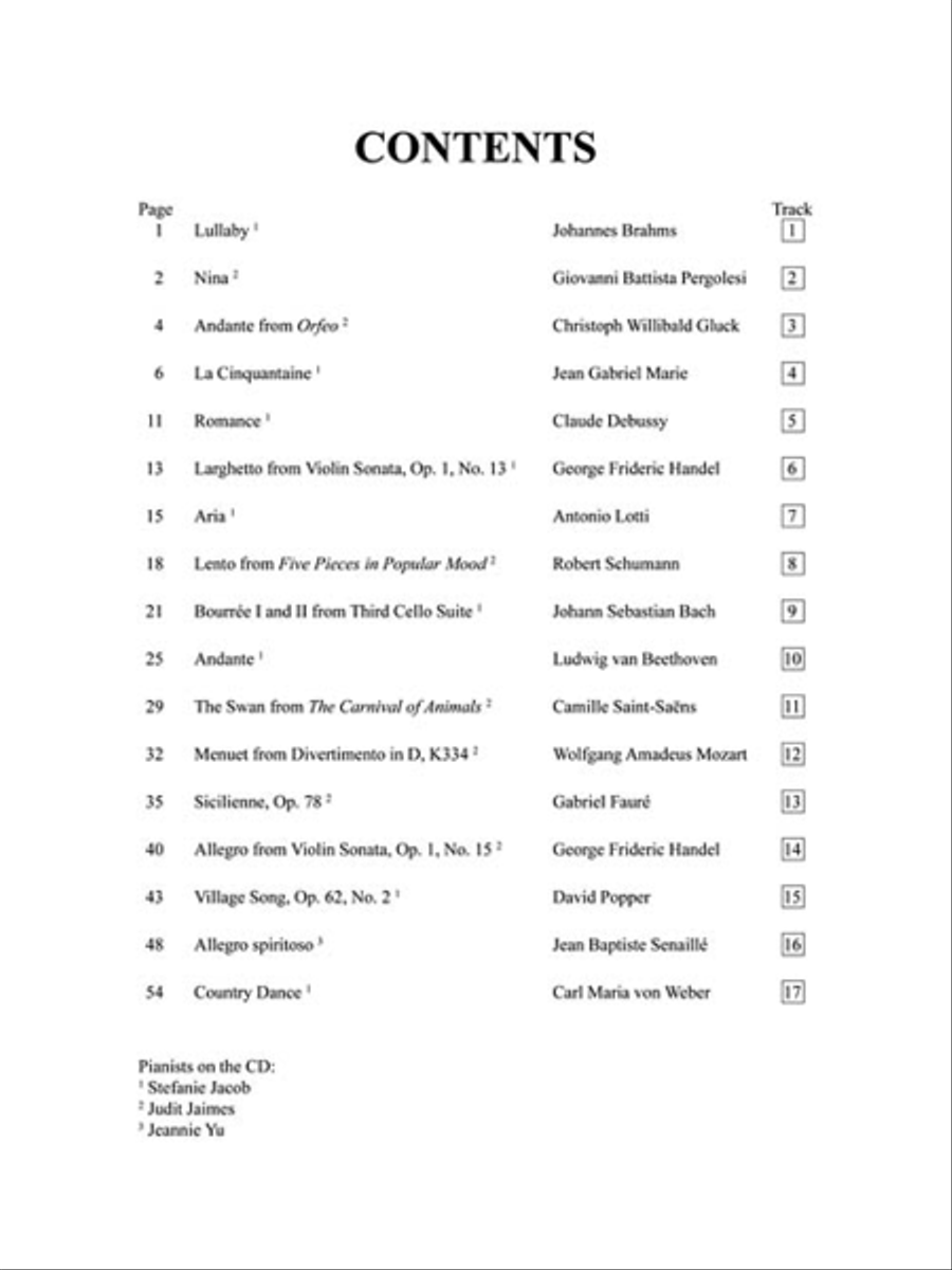 Solos for the Cello Player Piano Accompaniment scores gallery preview page 4