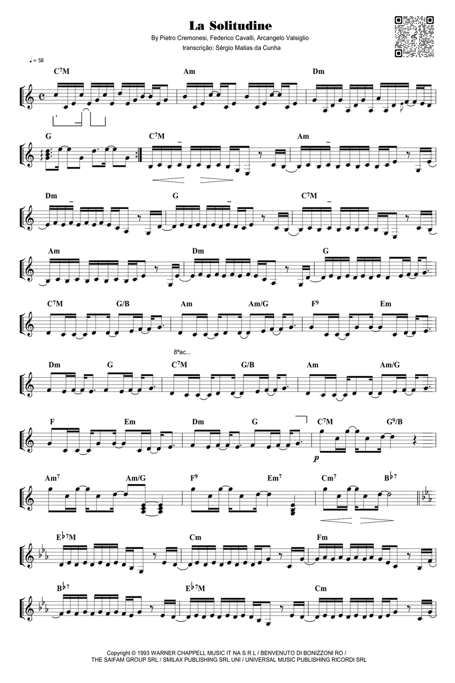 La Solitudine Piano scores gallery preview page 1
