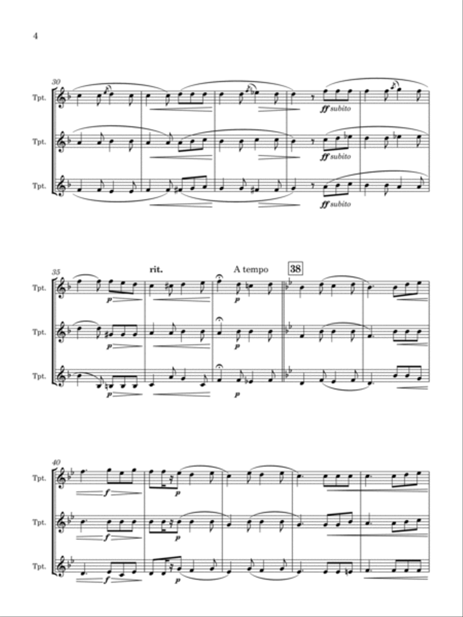 Le Fuseau de ma Grand'mère, Op.21 (arr. for Trumpet Trio) Trumpet Trio scores gallery preview page 5