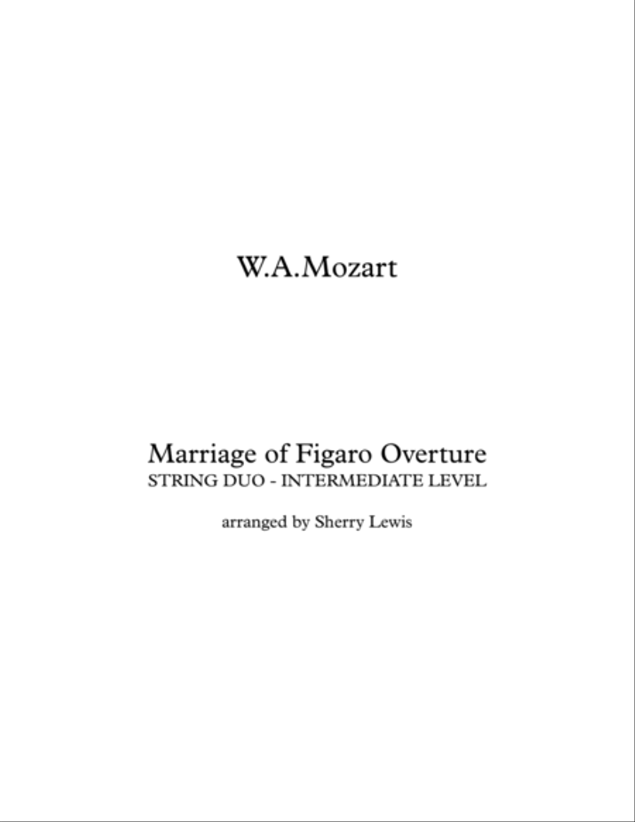 The Marriage of Figaro Overture, STRING DUO OF VIOLIN AND CELLO String Duet scores gallery preview page 2