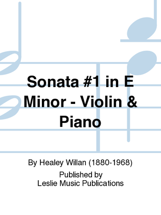 Sonata NO. 1 in E Minor ( VN/PNO)