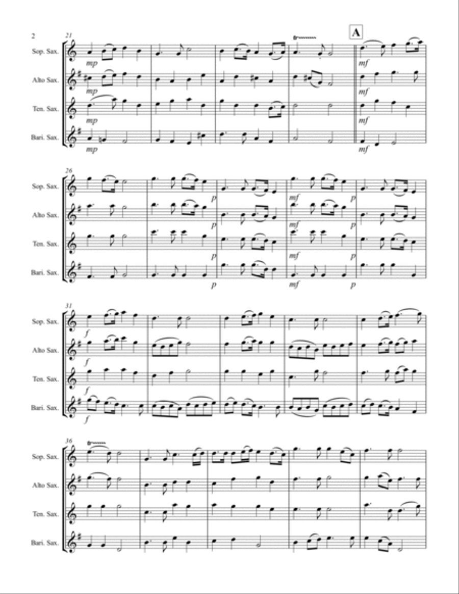 Handel – Music for the Royal Fireworks (for Saxophone Quartet SATB) Saxophone Quartet scores gallery preview page 3