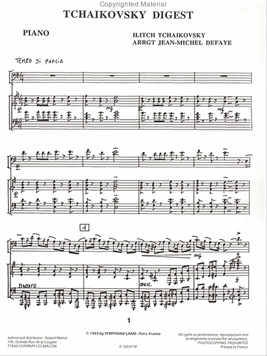 Tchaikovsky-digest Piano Accompaniment scores gallery preview page 2