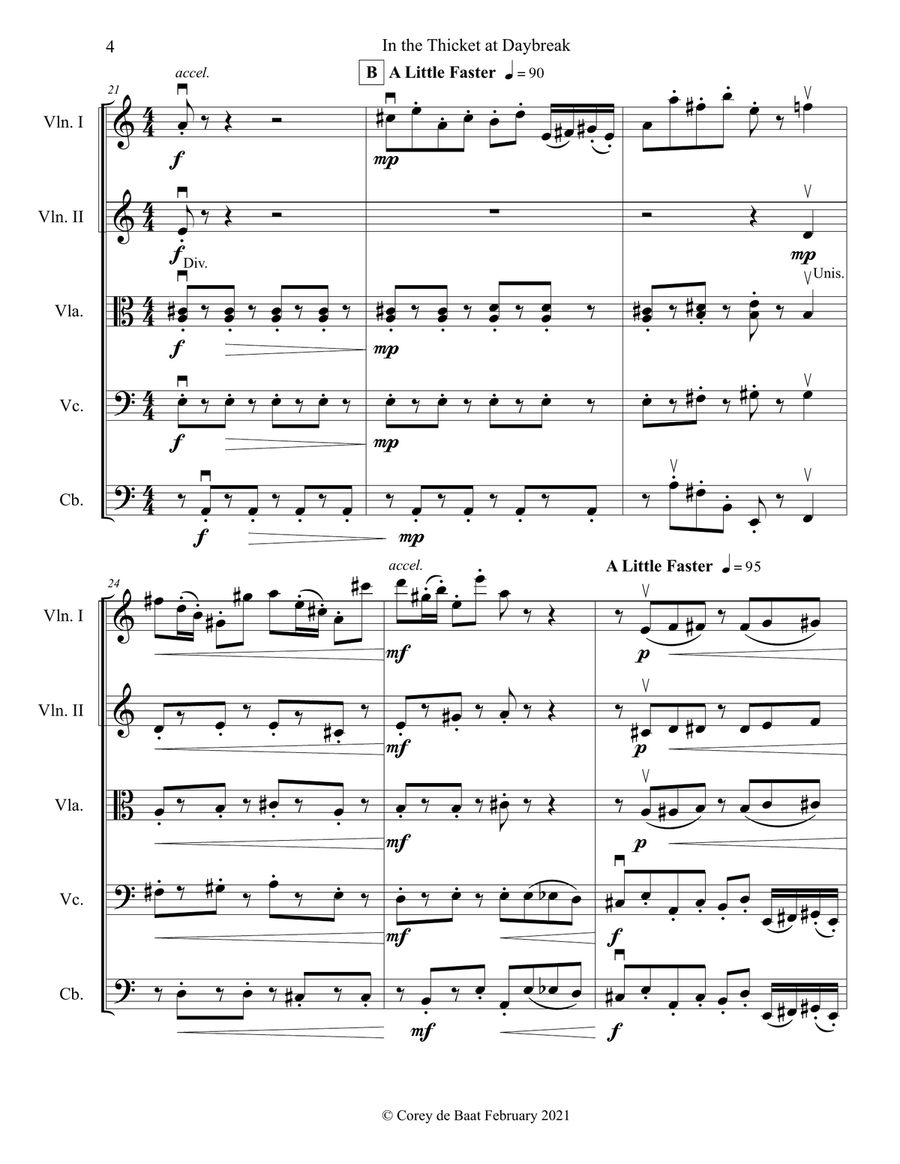 In the Thicket at Daybreak String Orchestra scores gallery preview page 6