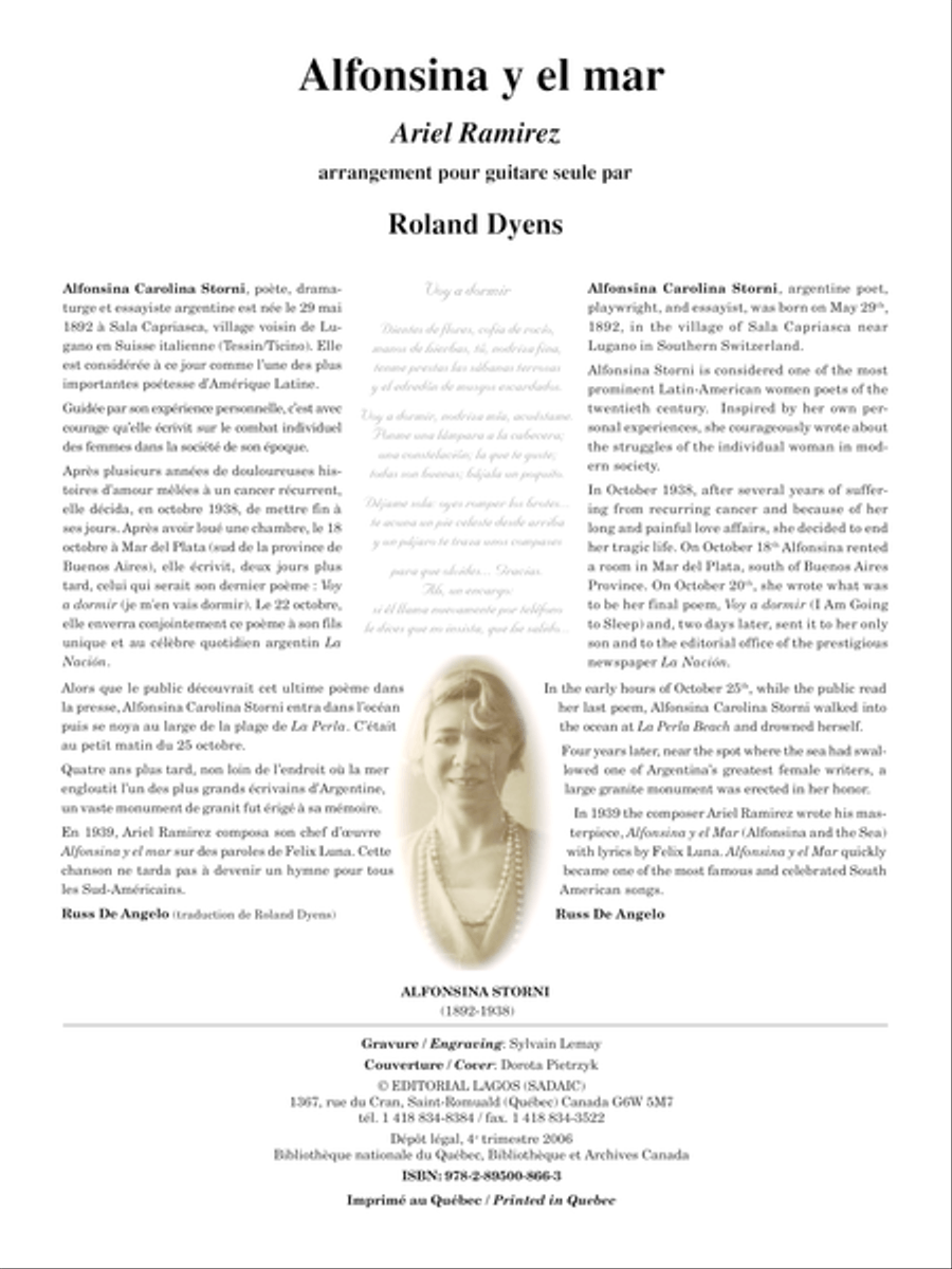 Alfonsina y el mar Classical Guitar scores gallery preview page 1