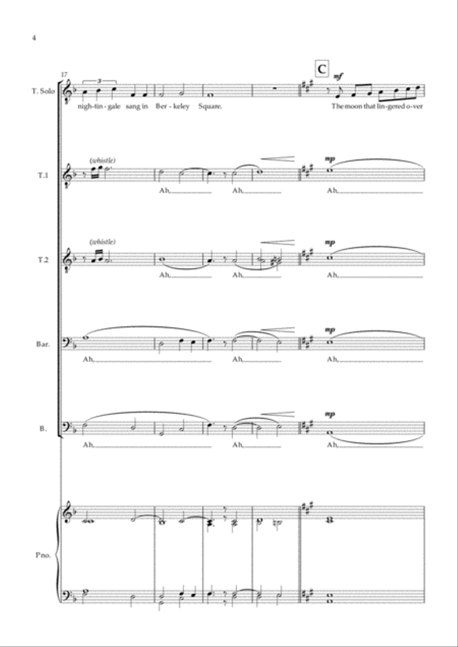 A Nightingale Sang In Berkeley Square TTBB scores gallery preview page 4
