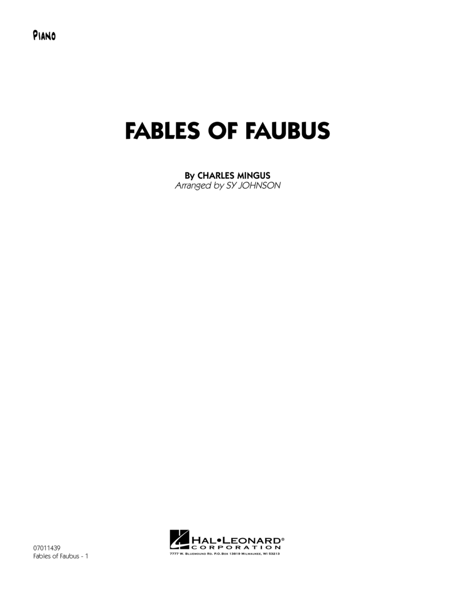 Fables Of Faubus - Piano Jazz Ensemble scores gallery preview page 1