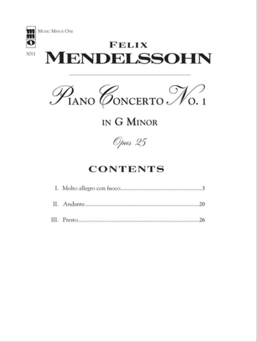 Mendelssohn Concerto No. 1 in G Minor, Op. 25 Piano Solo scores gallery preview page 2