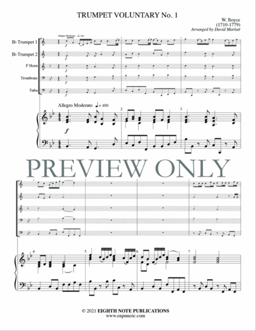 Trumpet Voluntary No. 1 Trumpet Voluntary No. 1 Brass Ensemble scores gallery preview page 3