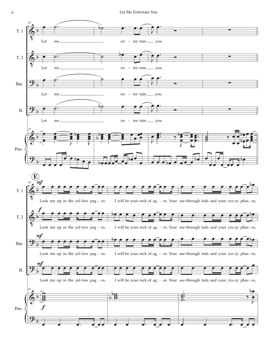 Let Me Entertain You TTBB scores gallery preview page 6