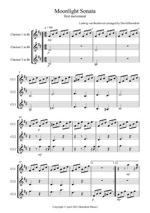 Book cover for Moonlight Sonata (1st movement) for Clarinet Trio