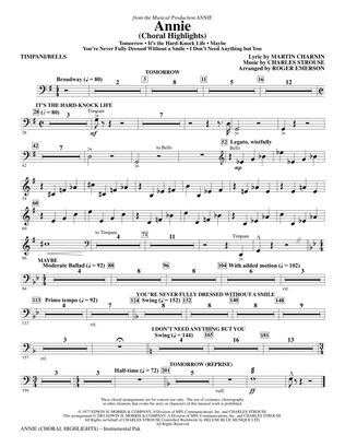 Annie (Choral Highlights) (arr. Roger Emerson) - Timpani & Bells