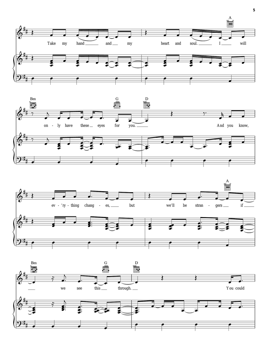 One Piano, Vocal, Guitar scores gallery preview page 5