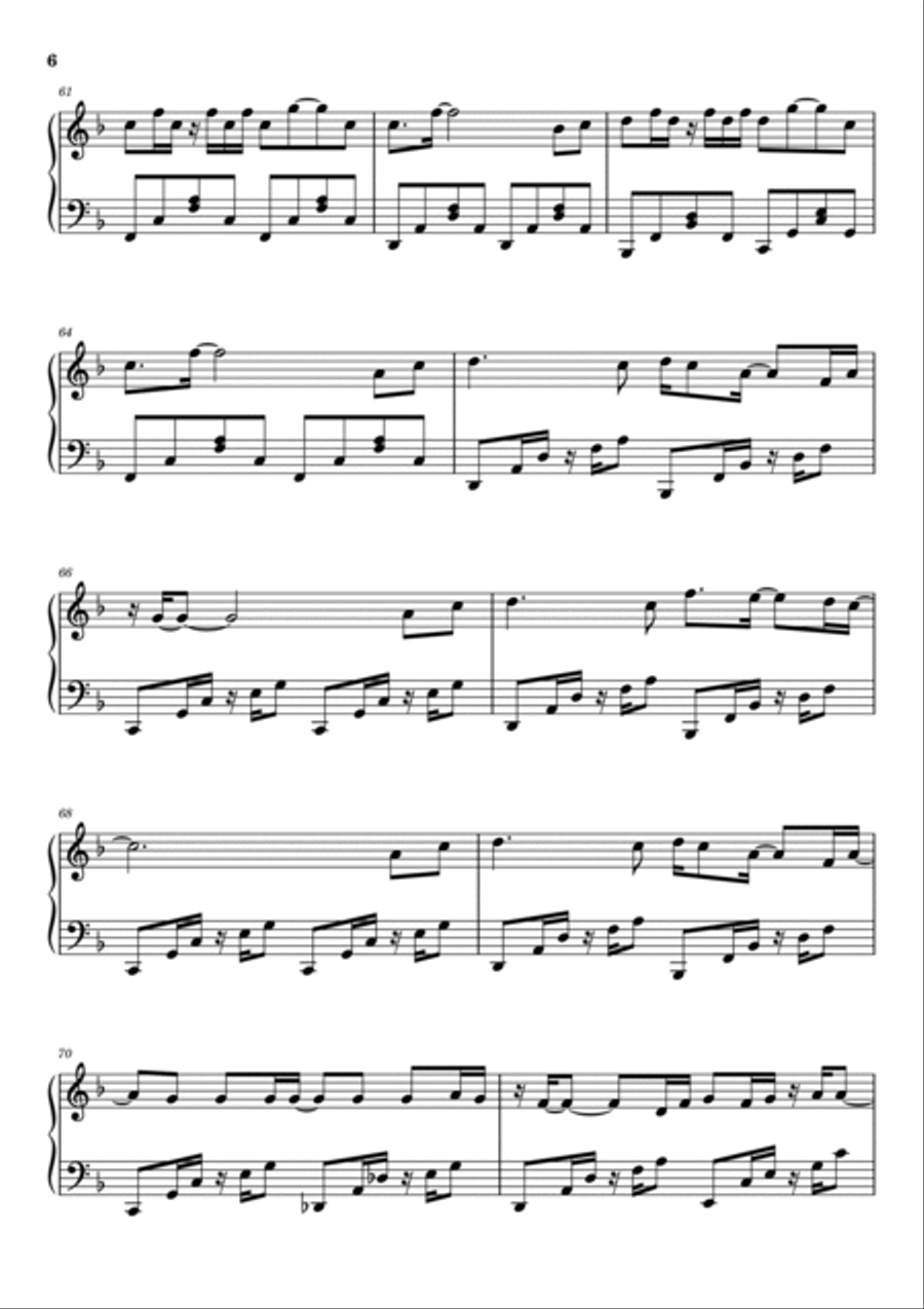 Tarzan Boy Piano Solo scores gallery preview page 6