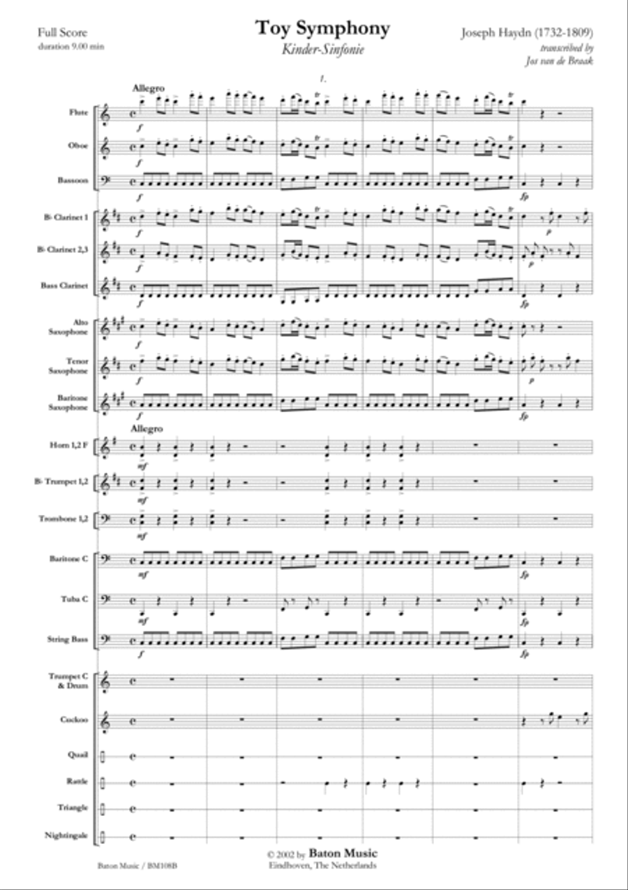 Kindersinfonie Concert Band scores gallery preview page 2