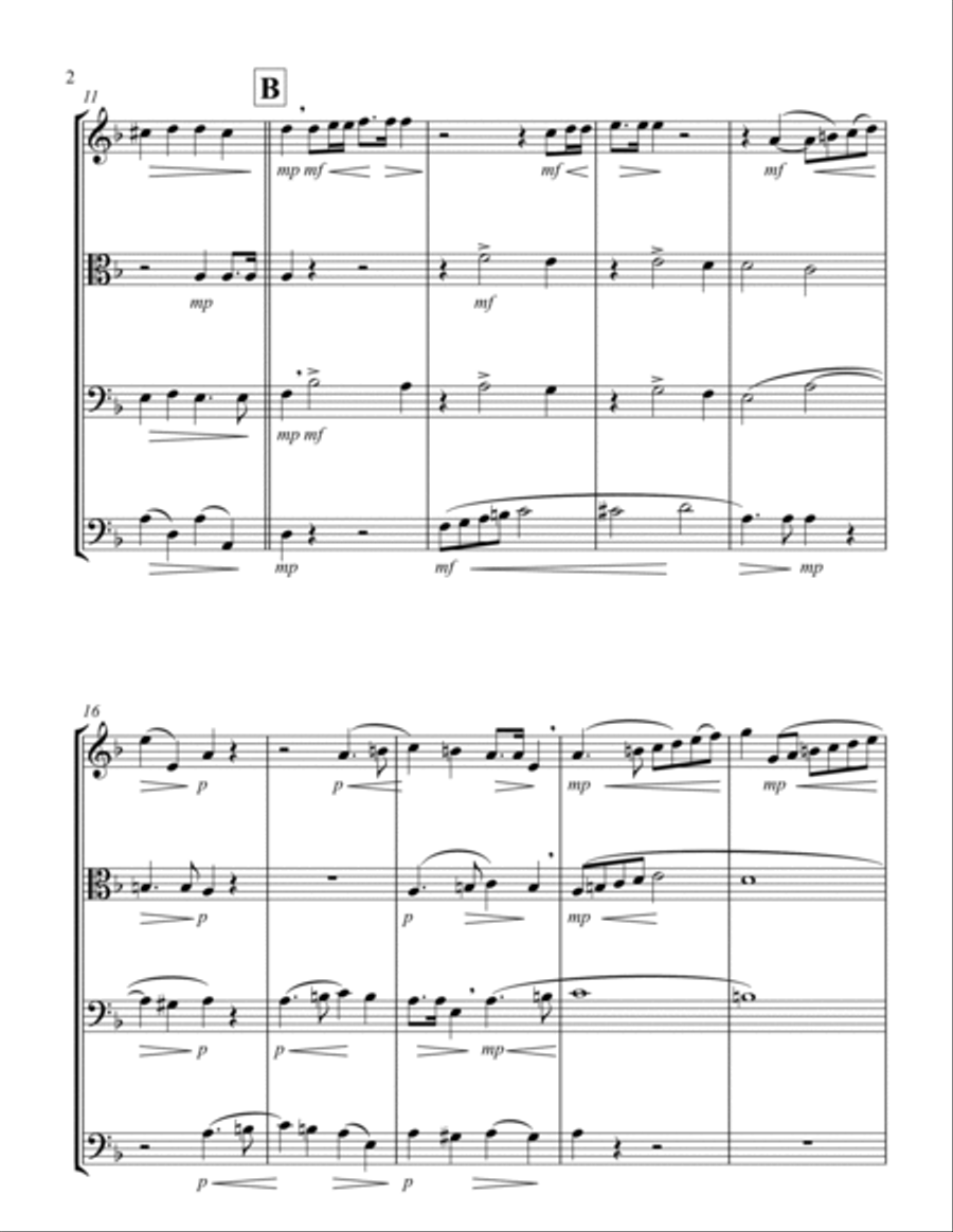 Kyrie (Durante) (String Quartet - 1 Violin, 1 Viola, 1 Cello, 1 Bass) String Quartet scores gallery preview page 2