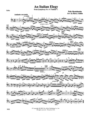 An Italian Elegy, from Symphony No. 4 "Italian": Cello