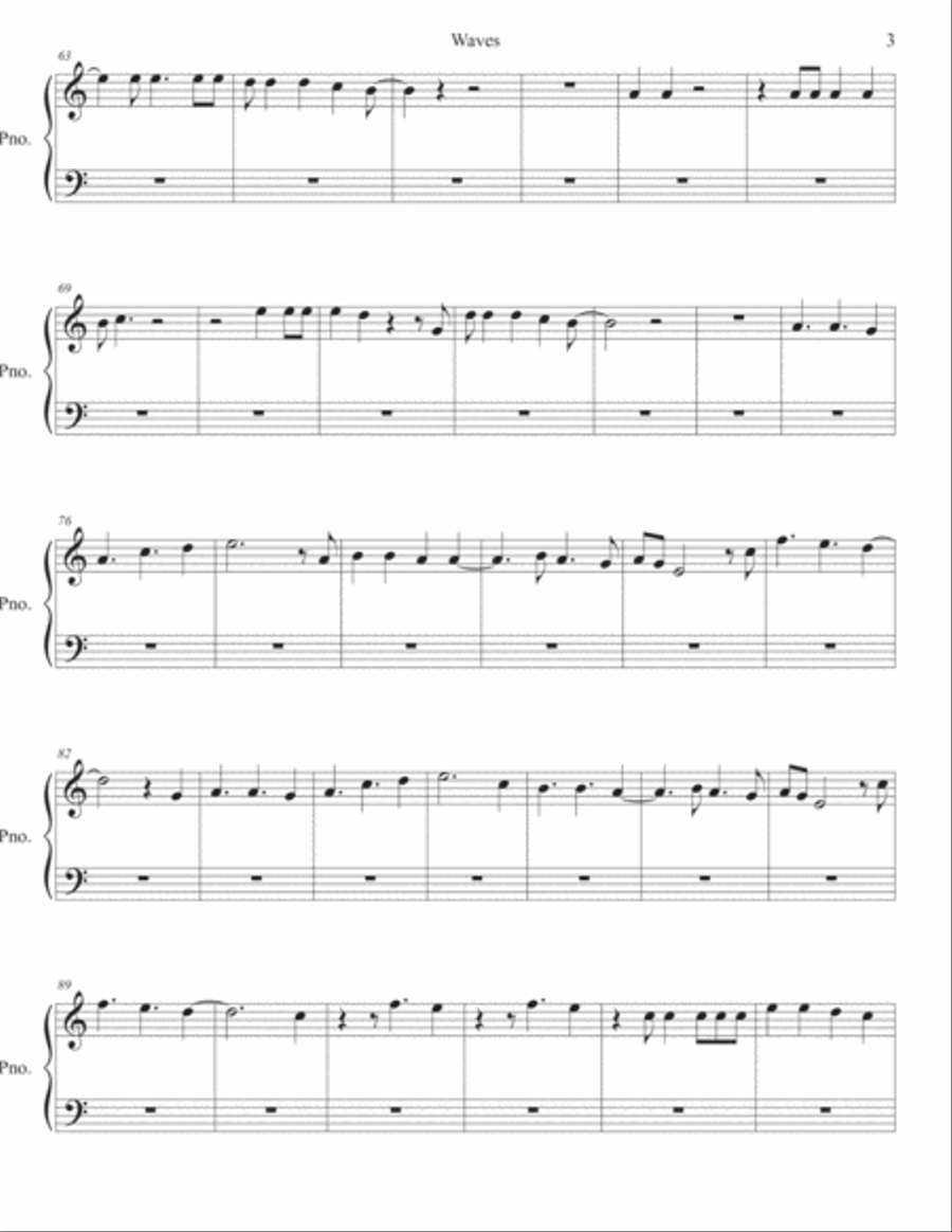 Waves Easy Piano scores gallery preview page 3