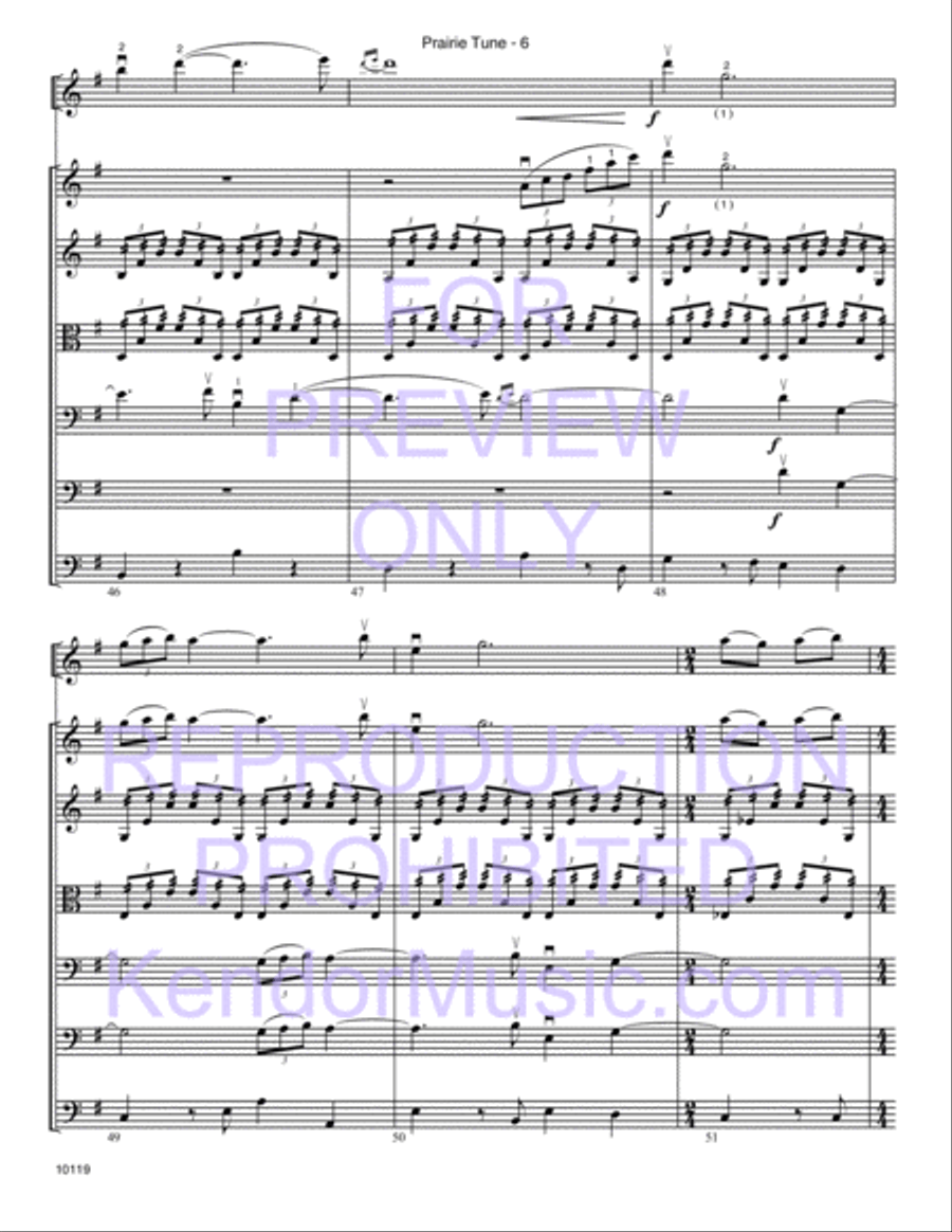 Prairie Tune (Inner Mongolian folk song) (Full Score) String Orchestra scores gallery preview page 7