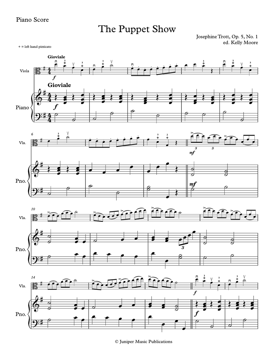 The Puppet Show for Viola and Piano Piano Accompaniment scores gallery preview page 2