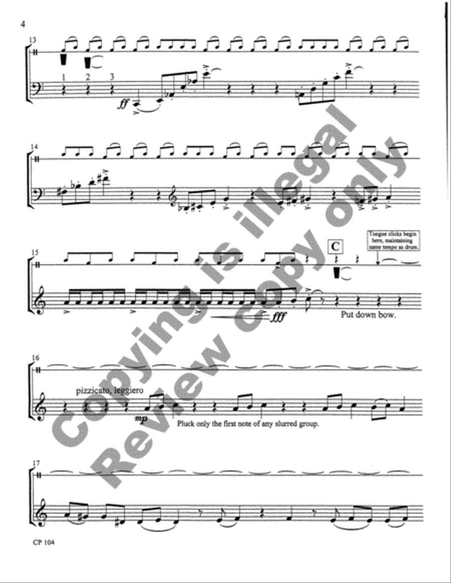 Invention for Cello & Tape by John Biggs Cello Solo - Sheet Music page 4
