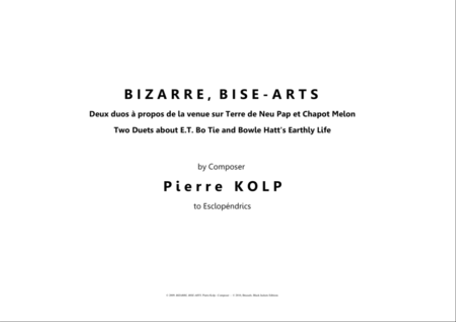 Bizarre, bise - arts Piano scores gallery preview page 1