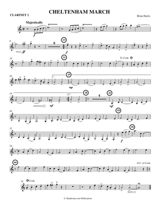 CHELTENHAM MARCH (concert band - medium easy - score, parts, and license to photocopy)