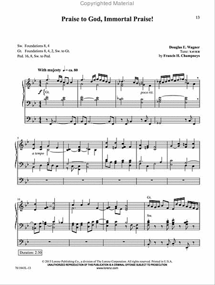 Hymn Tunes A to Z Organ Solo scores gallery preview page 4