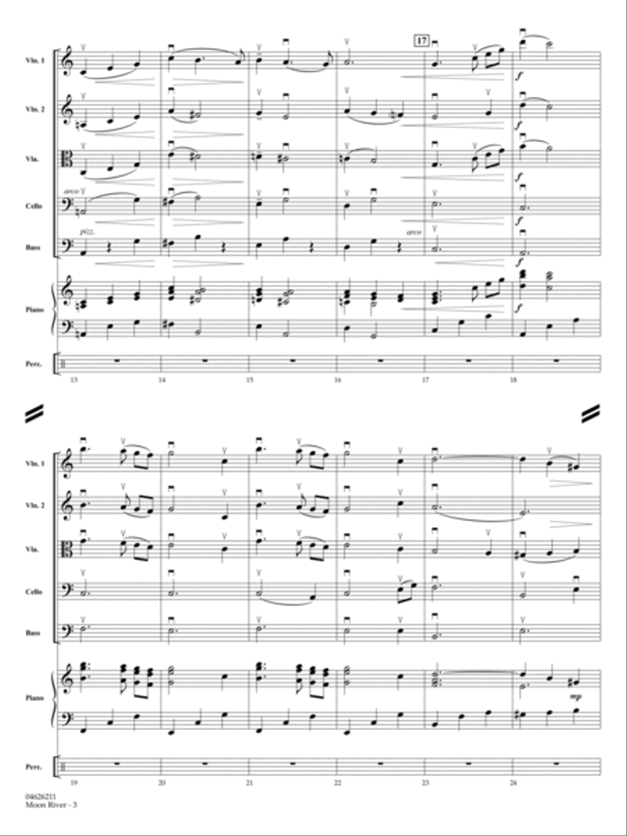Moon River (from Breakfast at Tiffany's) (arr. Blake Neely) - Full Score String Orchestra scores gallery preview page 3