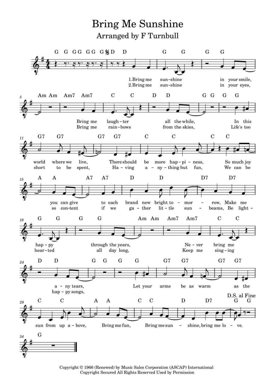 Bring Me Sunshine Bring Me Sunshine Small Ensemble scores gallery preview page 1