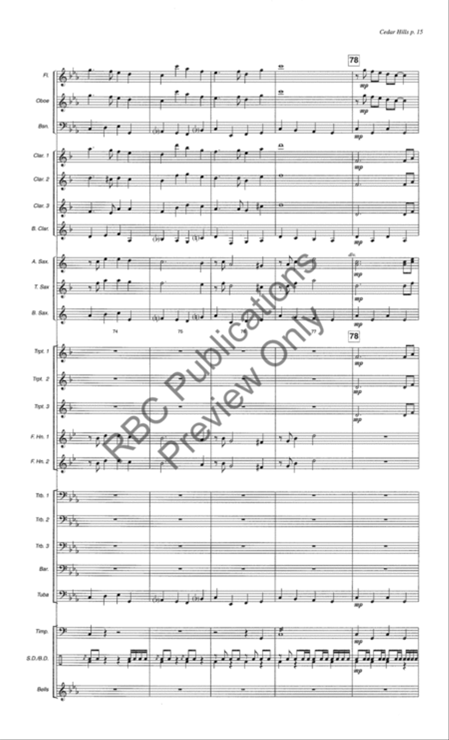 Cedar Hills Cedar Hills Concert Band scores gallery preview page 18