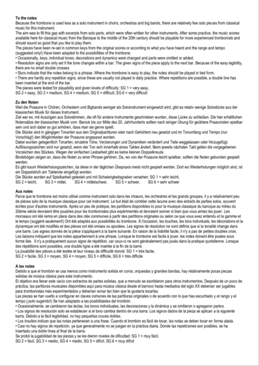 Heiser, Horneck, Korganov, Kretzer, Lebrun Trombone Solo Posaune Soli Stück Stücke Piece Pieces S Organ scores gallery preview page 2