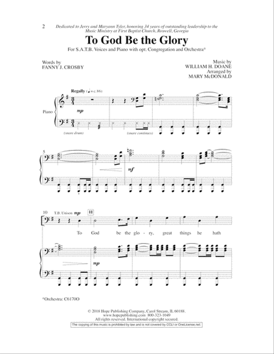 To God Be the Glory Choir scores gallery preview page 2