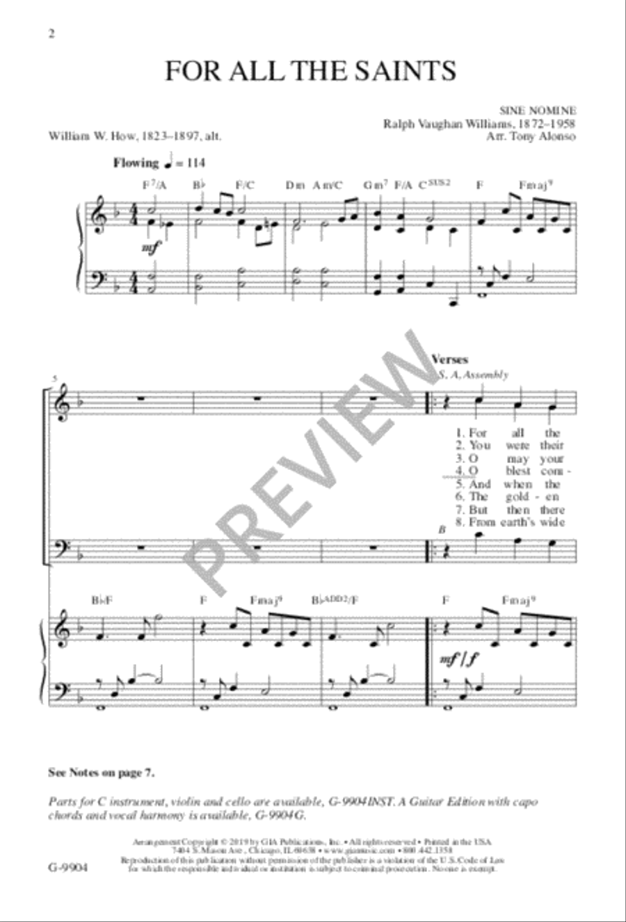 For All the Saints For All the Saints 3-Part scores gallery preview page 2