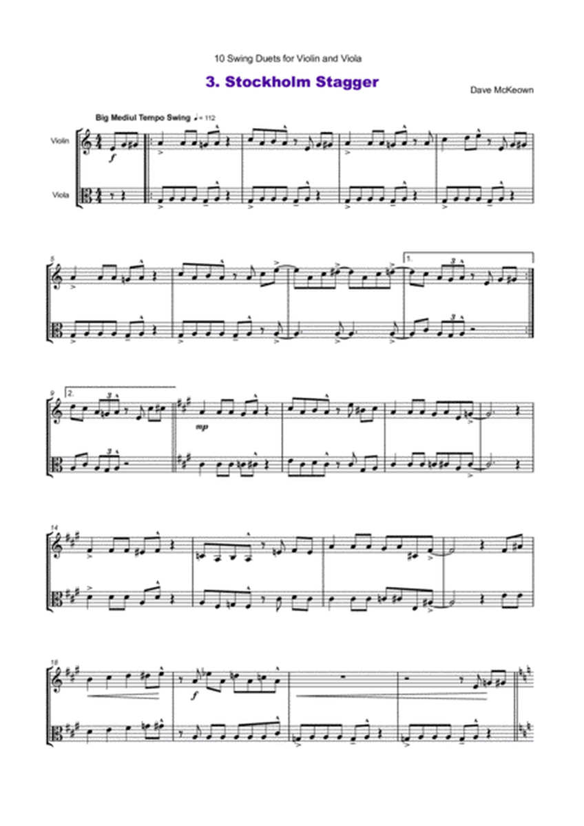 10 Swing Duets for Violin and Viola image number null