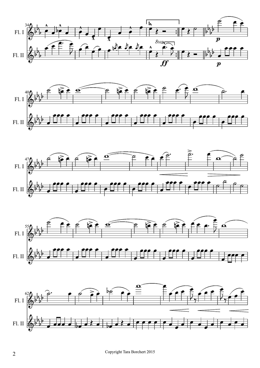 The Stars and Stripes Forever The Stars and Stripes Forever Flute Duet scores gallery preview page 2