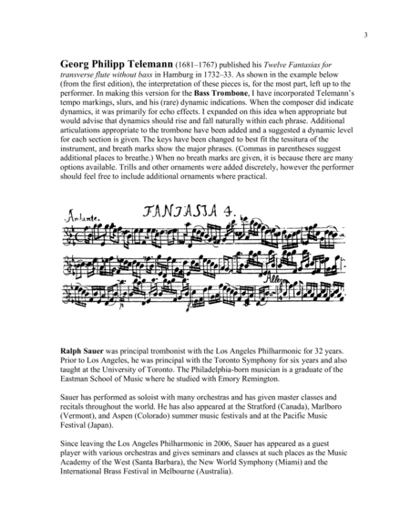 Twelve Fantasias for Bass Trombone