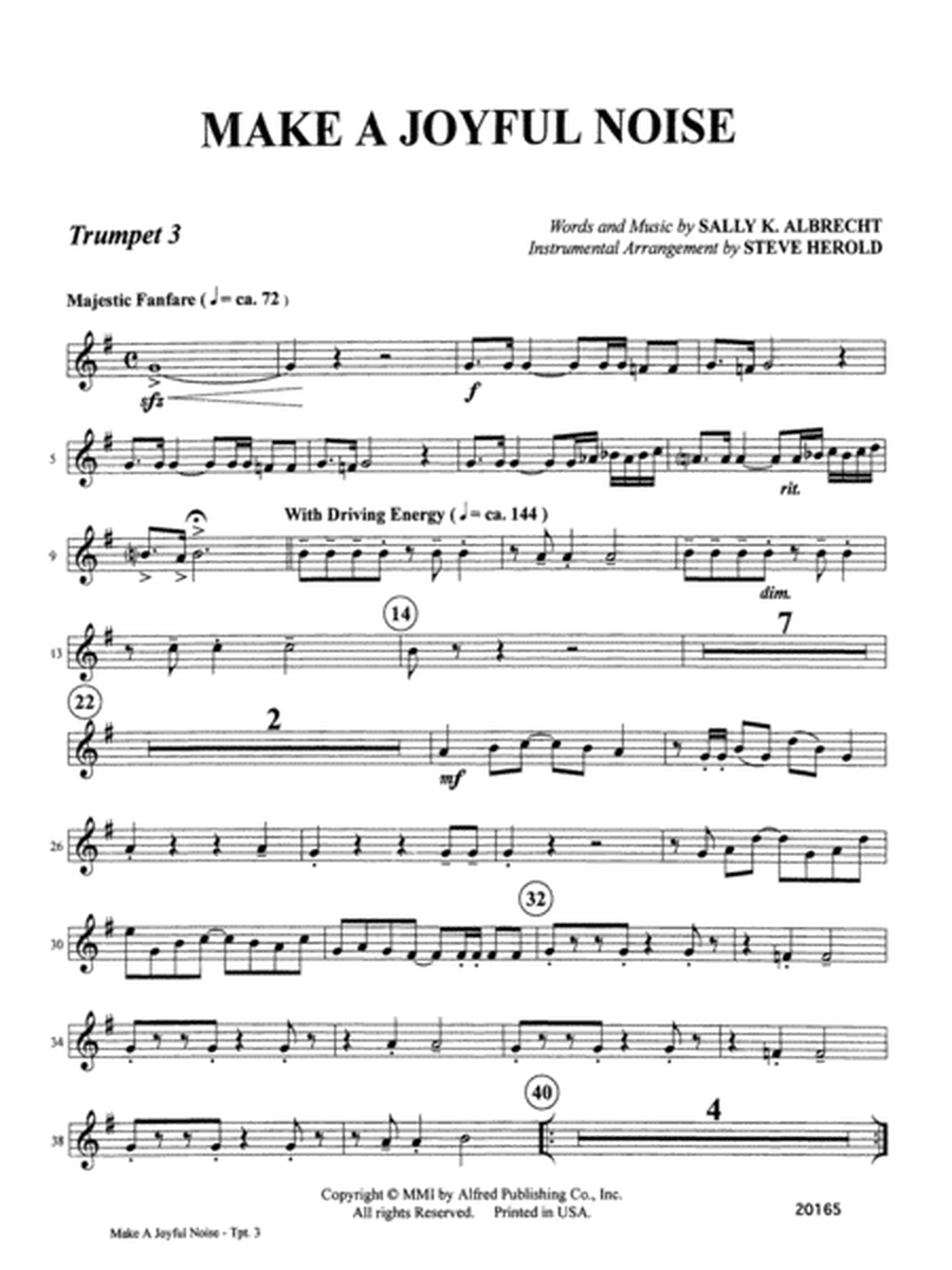 Make a Joyful Noise: 3rd B-flat Trumpet