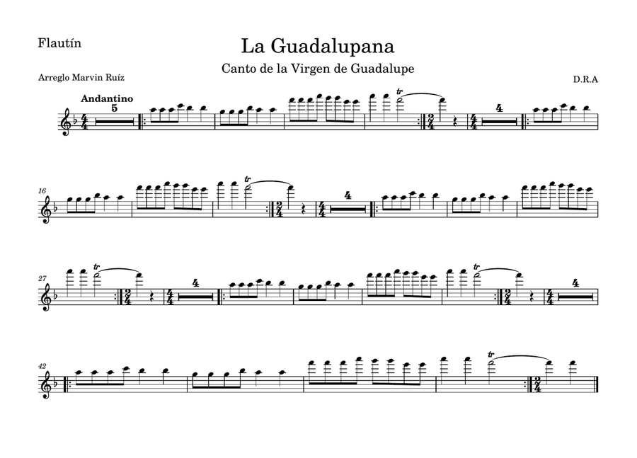 La Guadalupana Concert Band scores gallery preview page 1